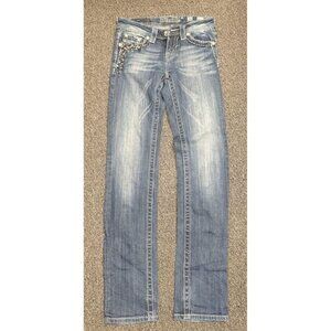 Miss Me Juniors Skinny Jeans Sz 16 Embellished Studded Pockets Bling Denim Y2K